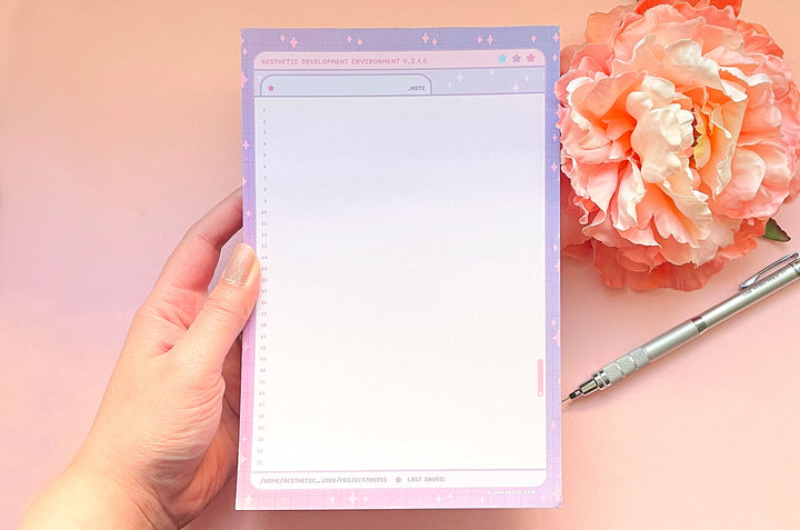 Aesthetic Development Environment Dotted Grid Notepad