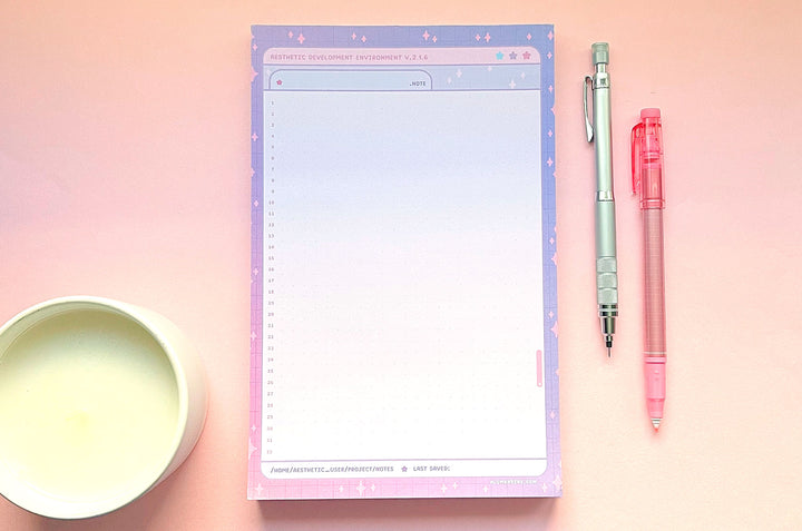 Aesthetic Development Environment Dotted Grid Notepad