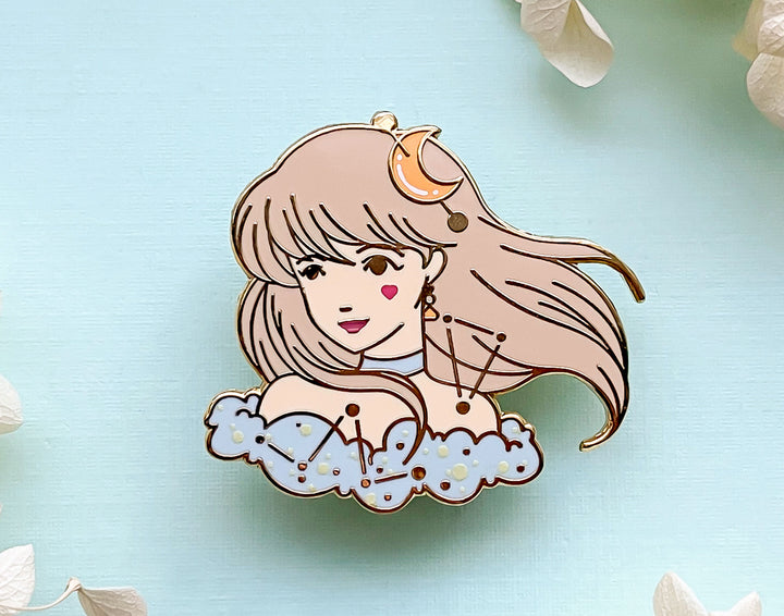 April Witch Diamond Enamel Pin