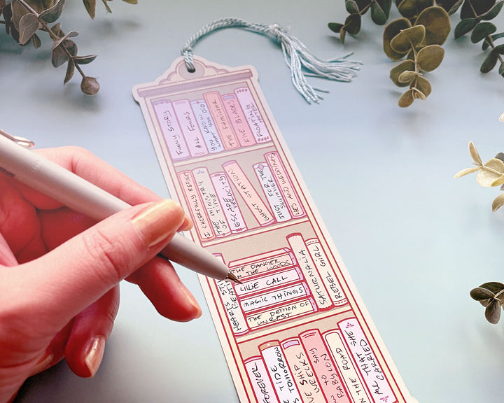 Bronte Bookshelf Reading Tracker Bookmark With Purple Tassel