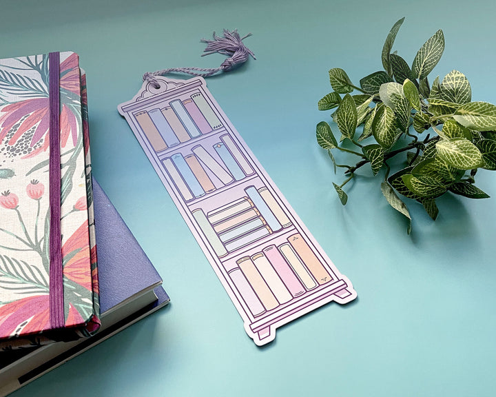 Bronte Bookshelf Reading Tracker Bookmark With Purple Tassel