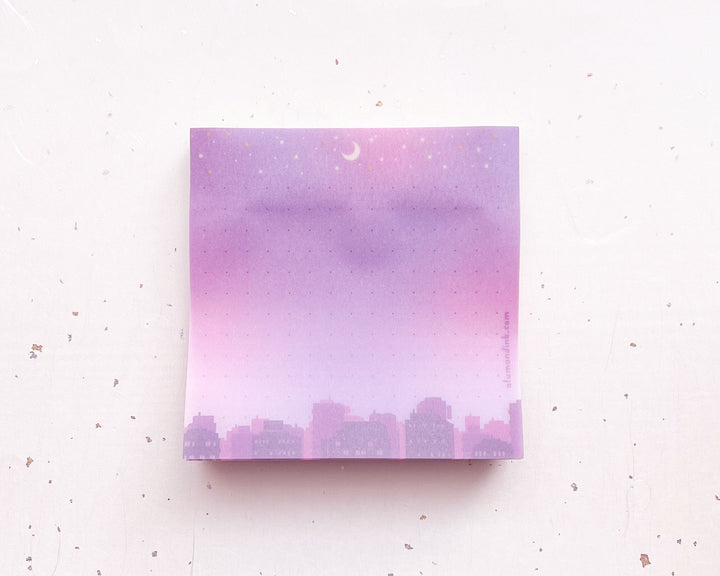 Starry Cityscape Vellum Sticky Notepad