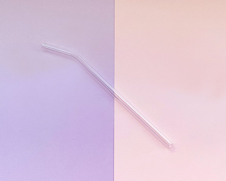 Angled Clear Glass Straw