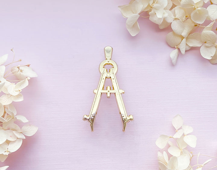 Bow Compass Gold Plated Pin