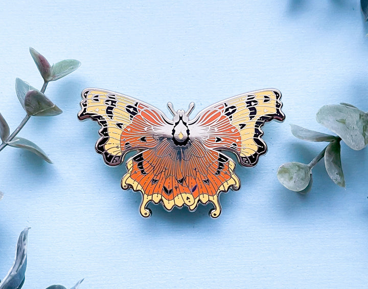 Comma Butterfly (Polygonia c-album) Enamel Pin