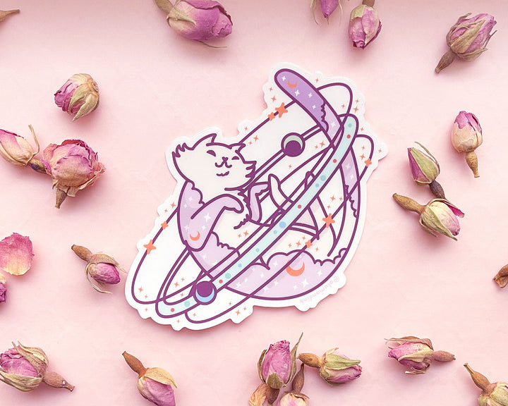 Cosmic Cat Clear Vinyl Sticker