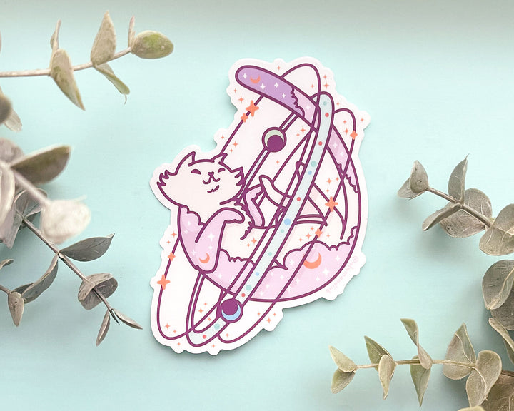 Cosmic Cat Clear Vinyl Sticker