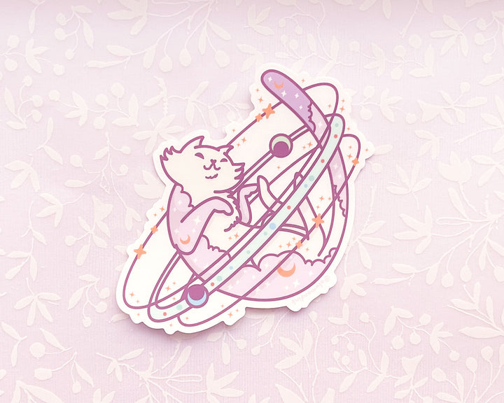 Cosmic Cat Clear Vinyl Sticker