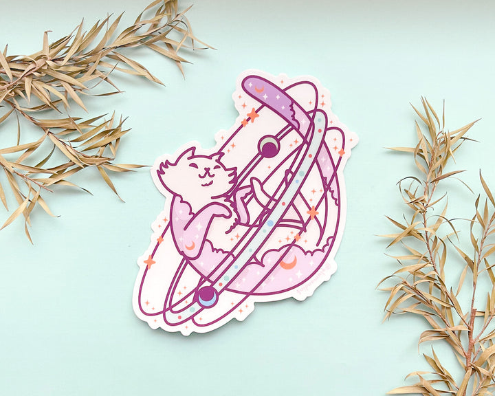 Cosmic Cat Clear Vinyl Sticker