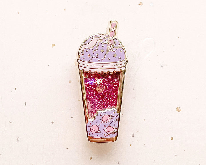 Cosmic Boba Tea Enamel Pin