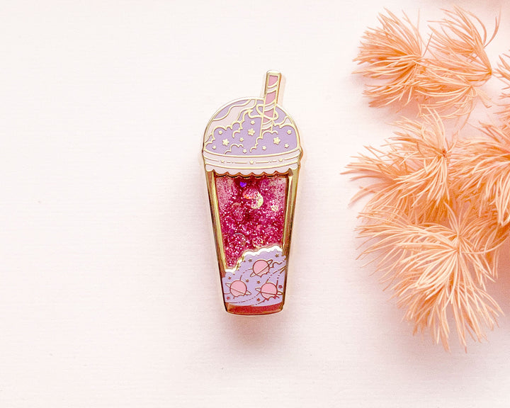 Cosmic Boba Tea Enamel Pin