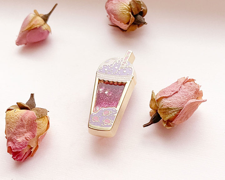 Cosmic Boba Tea Enamel Pin