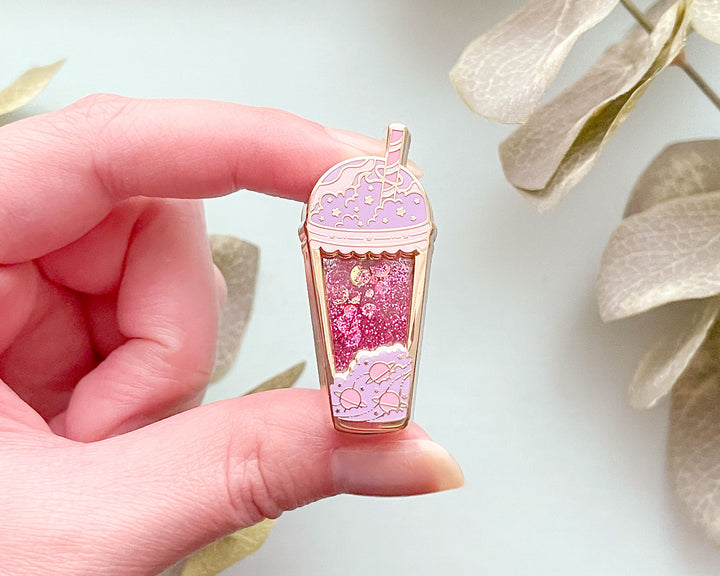 Cosmic Boba Tea Enamel Pin