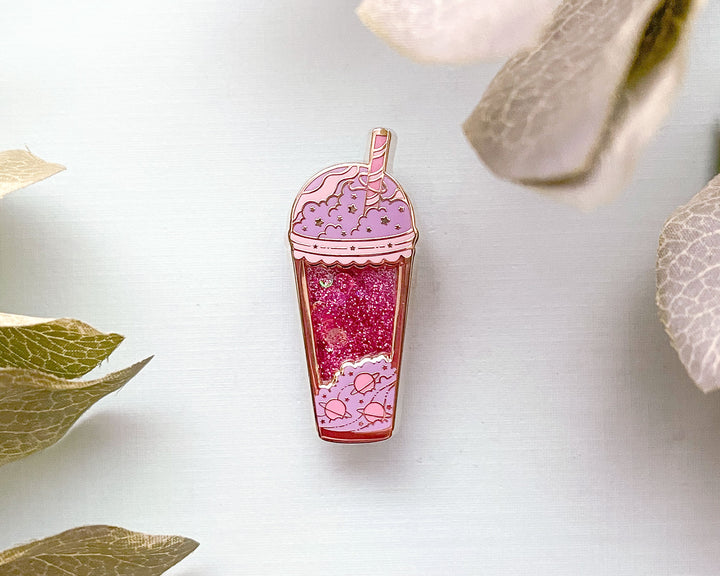 Cosmic Boba Tea Enamel Pin