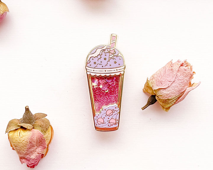Cosmic Boba Tea Enamel Pin