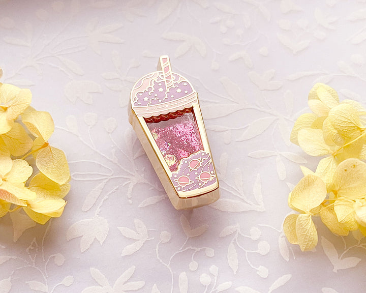 Cosmic Boba Tea Enamel Pin
