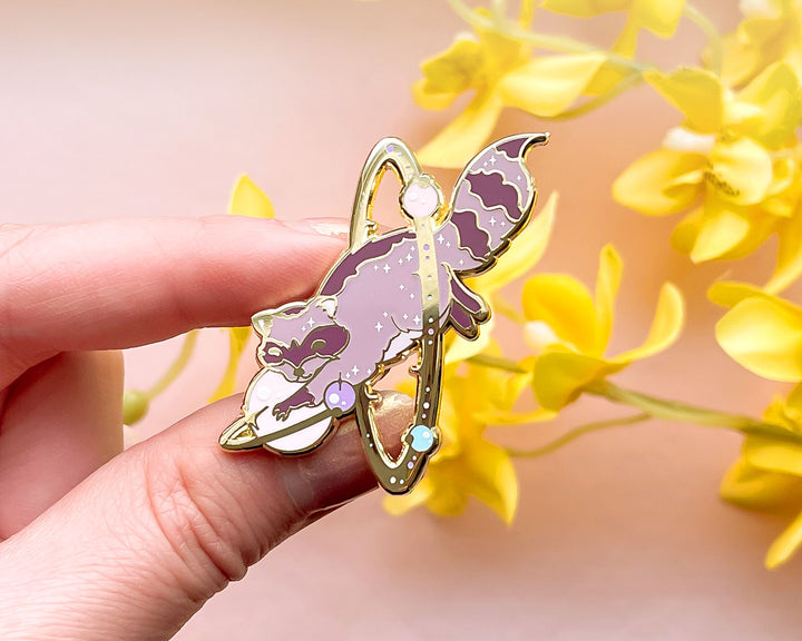 Cosmic Raccoon Enamel Pin