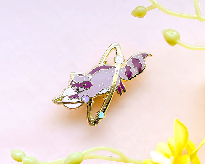 Cosmic Raccoon Enamel Pin (Seconds)