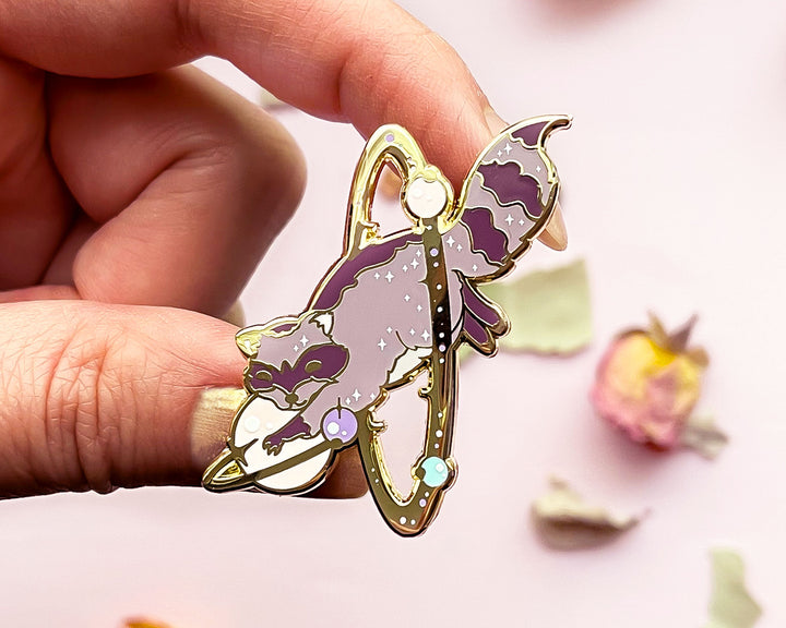 Cosmic Raccoon Enamel Pin