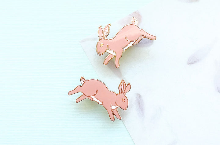 Cottontail Rabbits Enamel Pin Set