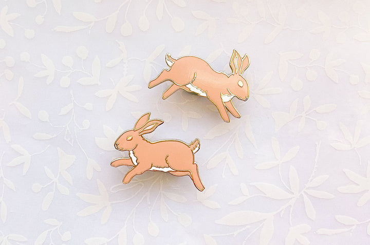 Cottontail Rabbits Enamel Pin Set