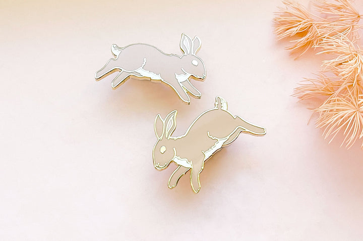Cottontail Rabbits Enamel Pin Set