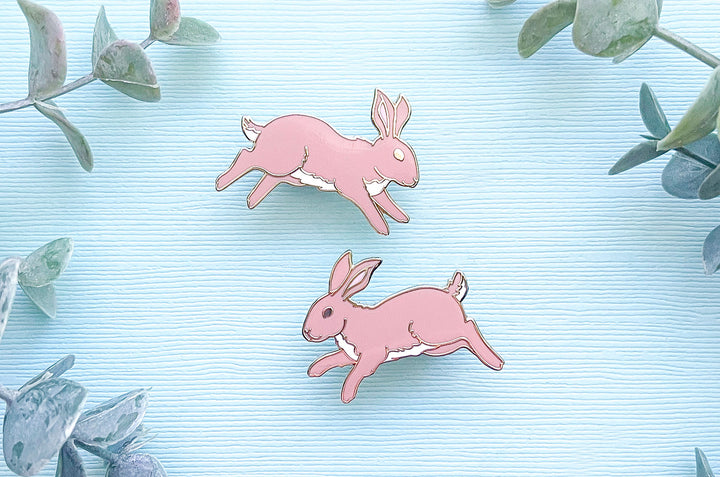 Cottontail Rabbits Enamel Pin Set