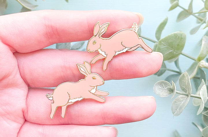 Cottontail Rabbits Enamel Pin Set