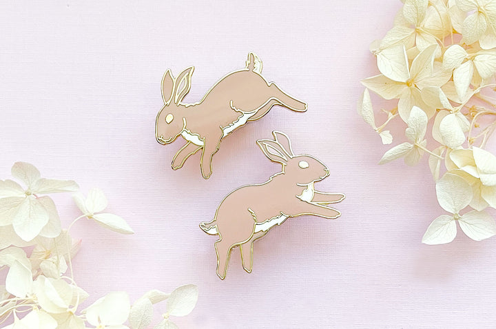 Cottontail Rabbits Enamel Pin Set