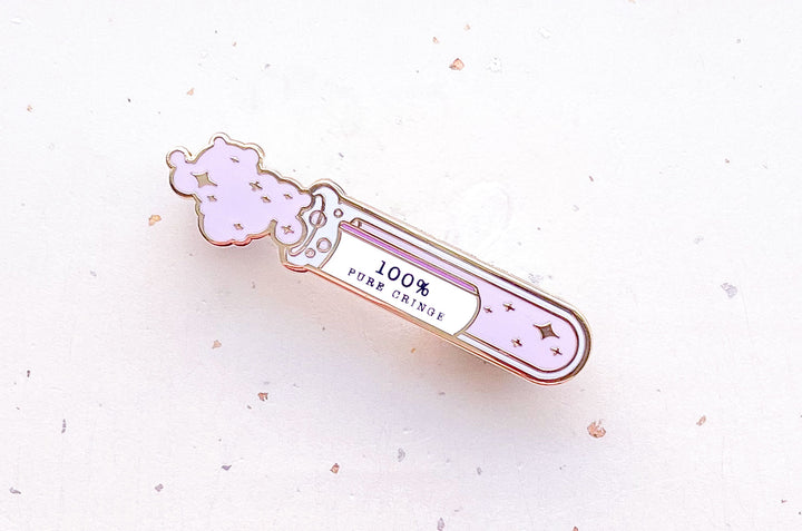 100% Pure Cringe Test Tube Enamel Pin
