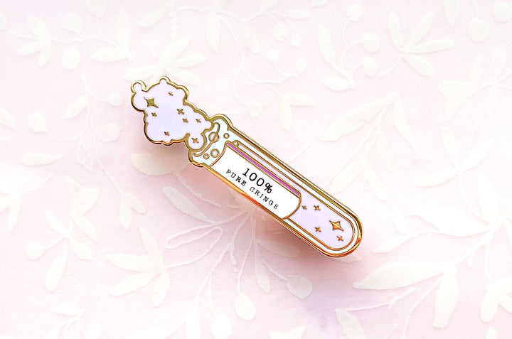 100% Pure Cringe Test Tube Enamel Pin