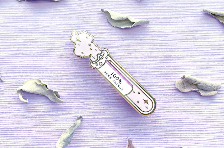 100% Pure Cringe Test Tube Enamel Pin