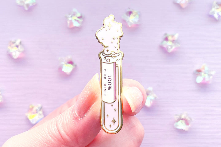 100% Pure Cringe Test Tube Enamel Pin