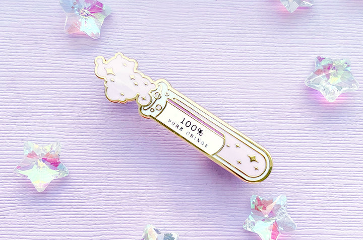 100% Pure Cringe Test Tube Enamel Pin