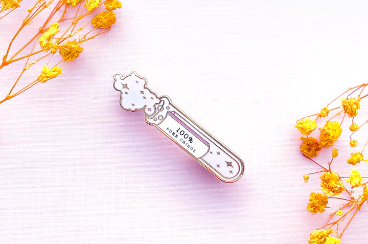 100% Pure Cringe Test Tube Enamel Pin