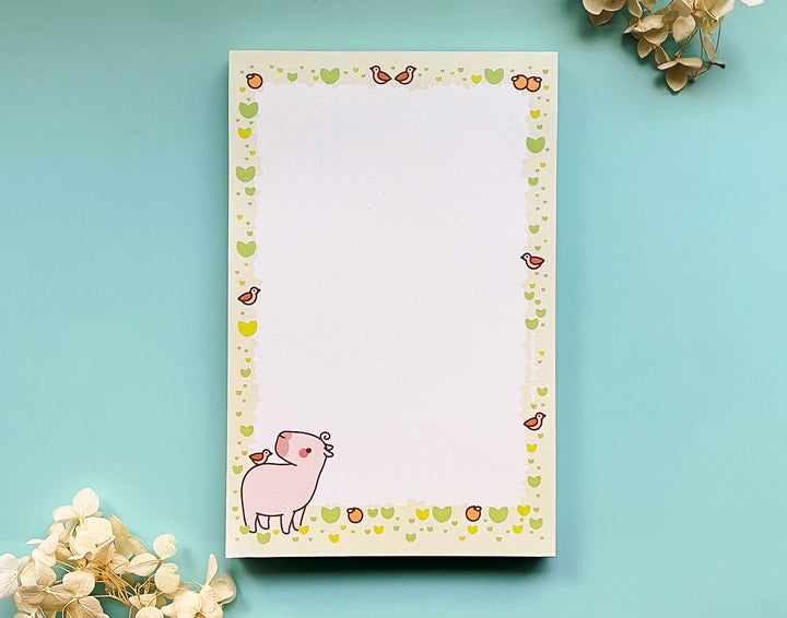 Curly Day Dotted Grid Notepad