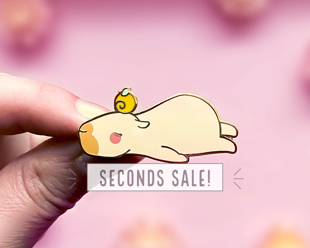 Curly the Capybara Lying Down Enamel Pin (Seconds)
