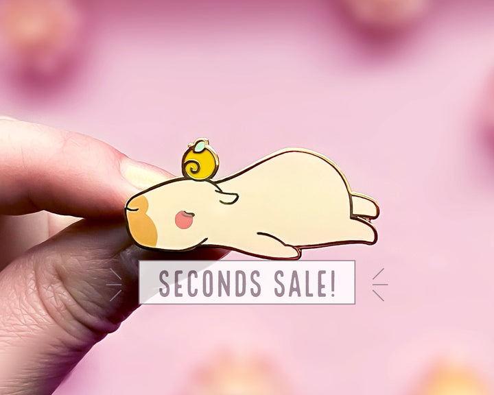 Curly the Capybara Lying Down Enamel Pin (Seconds)