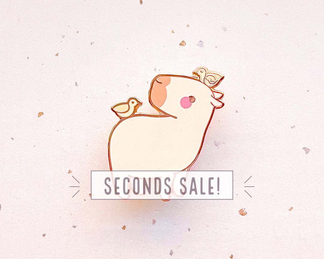 Curly the Capybara and Bird Friends Enamel Pin (Seconds)