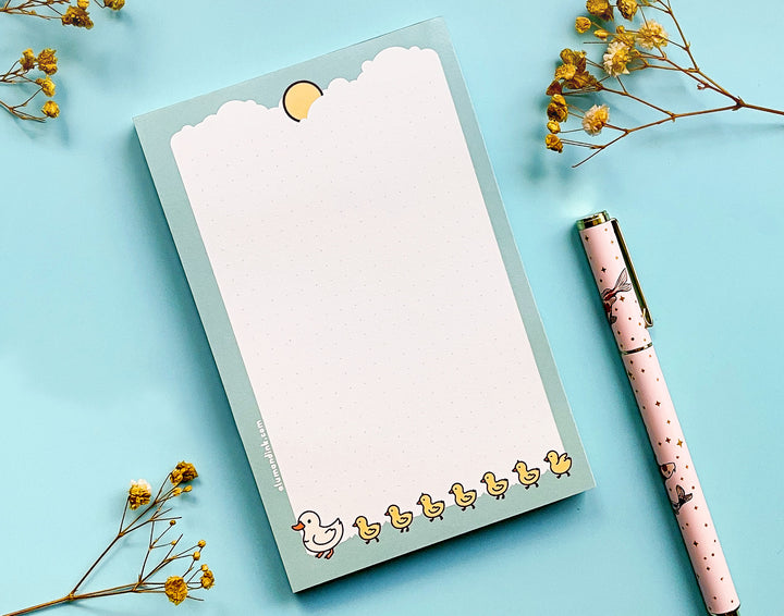 Duck Family Dotted Grid Notepad