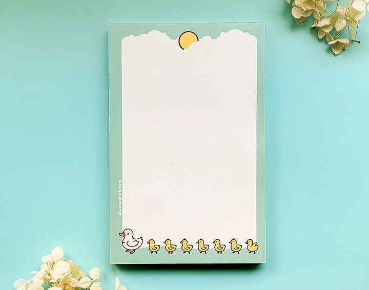 Duck Family Dotted Grid Notepad