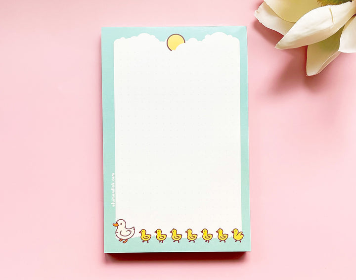 Duck Family Dotted Grid Notepad