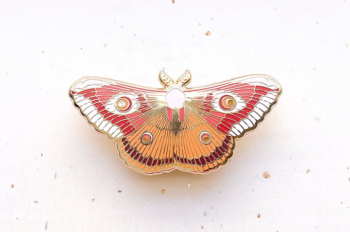 Ligurian Emperor Moth (Saturnia pavoniella) Enamel Pin