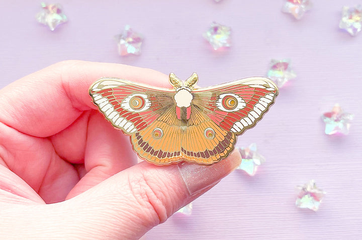 Ligurian Emperor Moth (Saturnia pavoniella) Enamel Pin