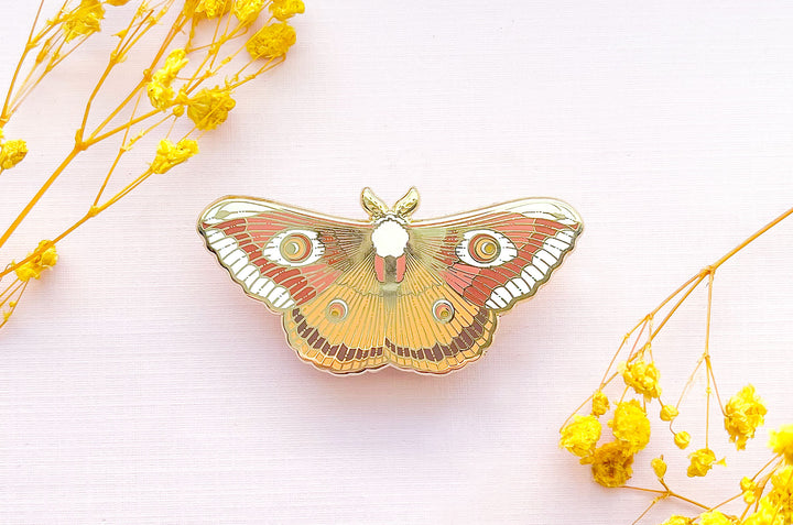 Ligurian Emperor Moth (Saturnia pavoniella) Enamel Pin