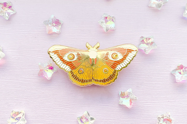 Ligurian Emperor Moth (Saturnia pavoniella) Enamel Pin