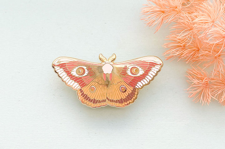 Ligurian Emperor Moth (Saturnia pavoniella) Enamel Pin