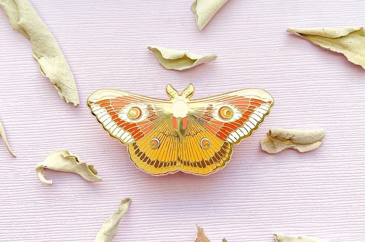 Ligurian Emperor Moth (Saturnia pavoniella) Enamel Pin