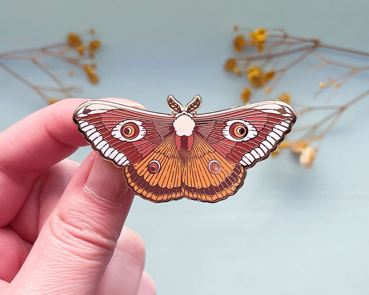 Ligurian Emperor Moth (Saturnia pavoniella) Enamel Pin