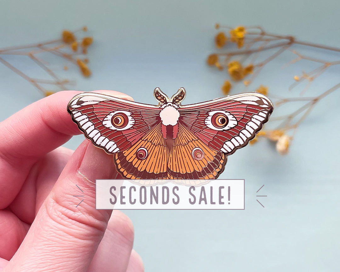 Ligurian Emperor Moth Enamel Pin (Seconds)